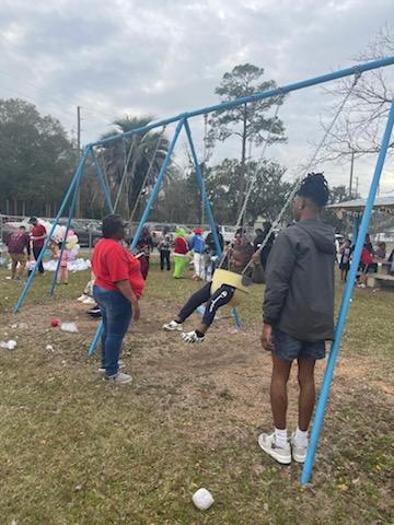 children playing at park