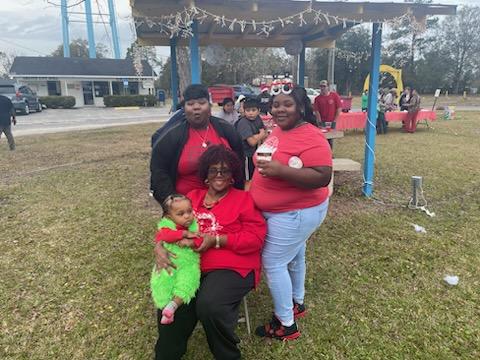 people and children at christmas park event