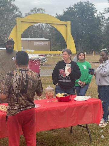 group of people at christmas event 