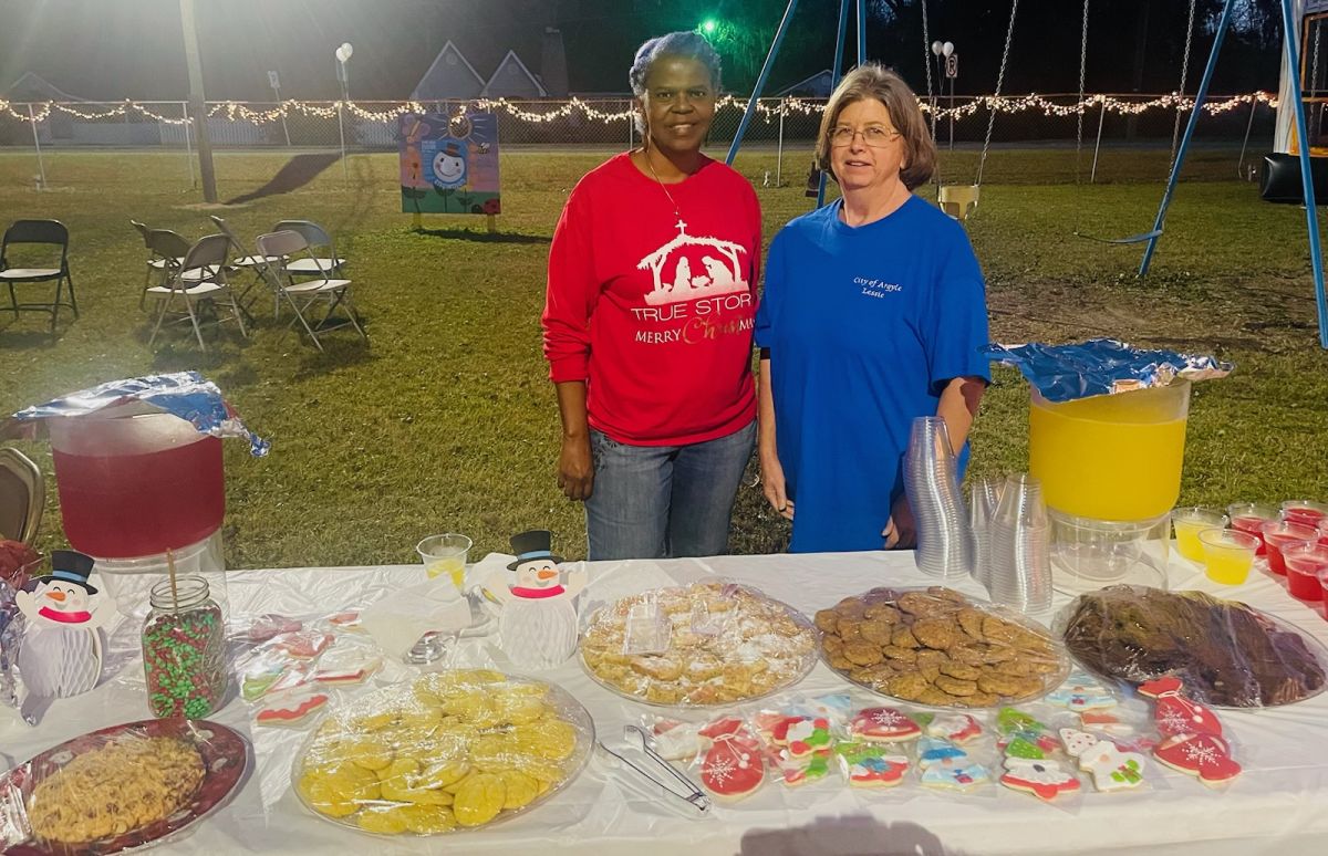 two ladies at christmas park event