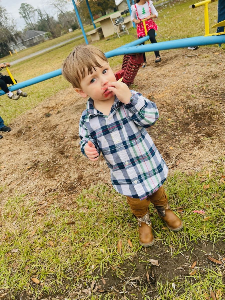 child playing at park