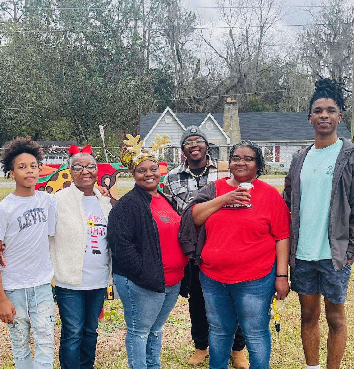 group of people at christmas event 